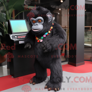 Sort orangutang maskot...