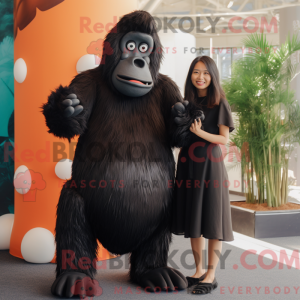 Sort orangutang maskot...