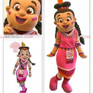 Indian mascot dressed in a pink dress - Redbrokoly.com