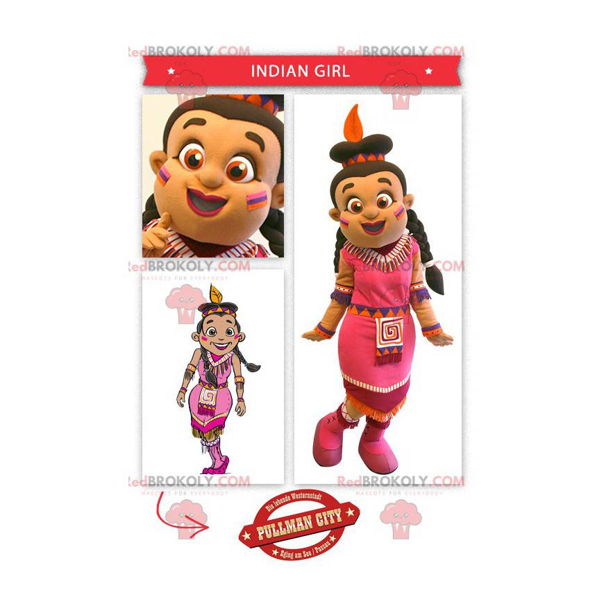 Indian mascot dressed in a pink dress - Redbrokoly.com