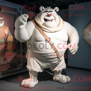White Strongman mascot...