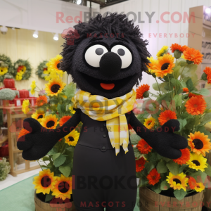 Zwart boeket bloemen...