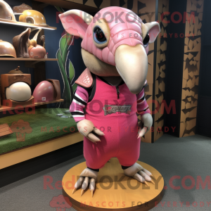 Pink Armadillo maskot...