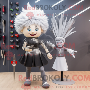 Sølv knivkaster maskot...