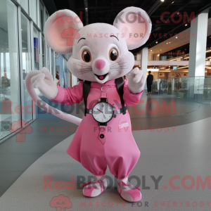 Rosa Dormus maskot kostym...