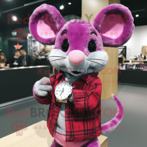 Magenta-Maus Maskottchen...