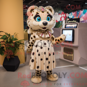 Mascotte de Léopard beige...
