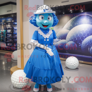 Blå golfbold maskot kostume...