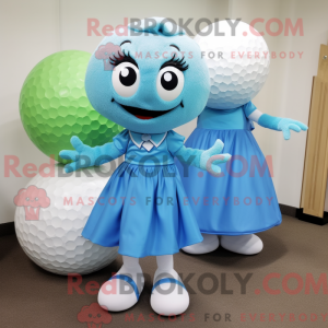 Blå golfbold maskot kostume...