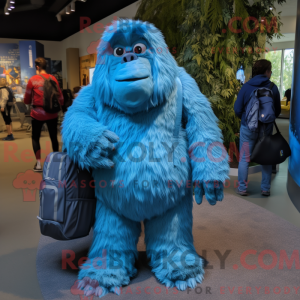 Blue Sasquatch mascot...