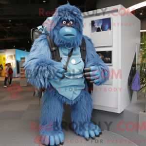Blue Sasquatch mascot...