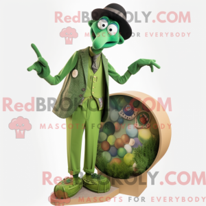 Olive Stilt Walker maskot...