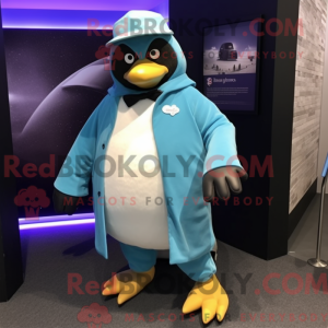 Máscara de pinguim ciano...