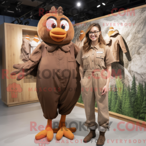 Brown Dove maskot kostume...