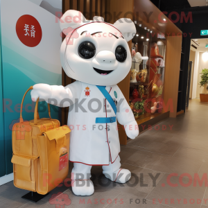 Personaggio mascotte bianco...