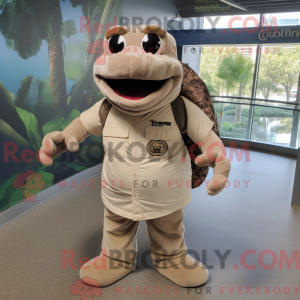 Beige slang-mascottekostuum...