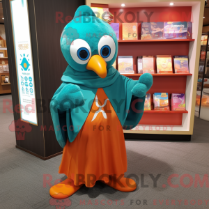 Teal Orange Maskottchen...