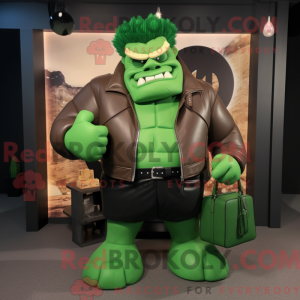 Grøn Strongman maskot...
