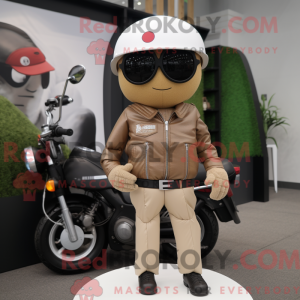 Tan golfbal mascottekostuum...
