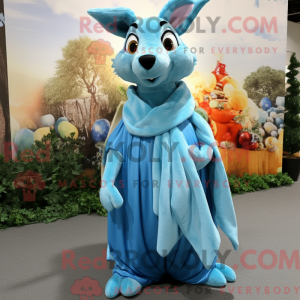 Sky Blue Kangaroo mascot...