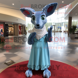 Himmelblå kænguru maskot...