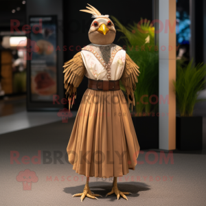 Tan Pheasant maskot kostume...