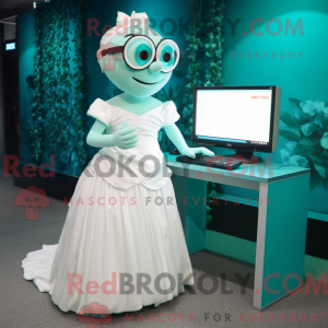 Teal Computer Maskottchen...