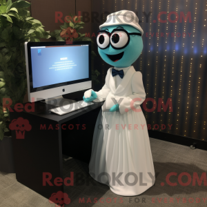 Teal Computer Maskottchen...