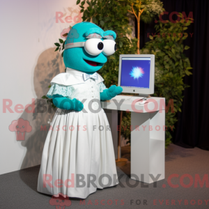 Teal Computer Maskottchen...