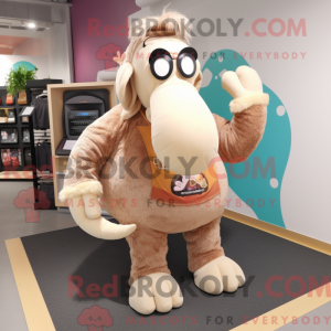 Beige Mammoth maskot...