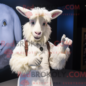 Hvid Angora Goat maskot...