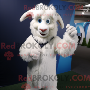 Hvid Angora Goat maskot...
