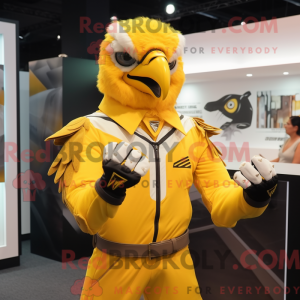 Yellow Eagle mascot costume...