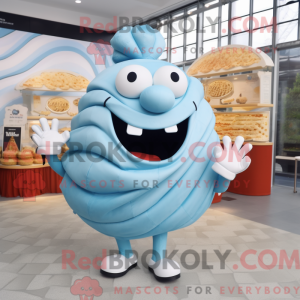 Sky Blue Croissant maskot...