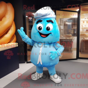 Sky Blue Croissant maskot...