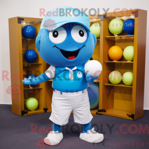 Blå golfbold maskot kostume...