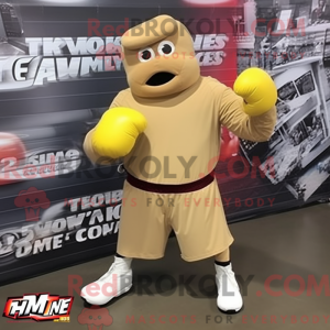 Beige boksehandske maskot...
