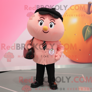 Pink Abrikos maskot kostume...