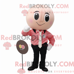 Pink Abrikos maskot kostume...