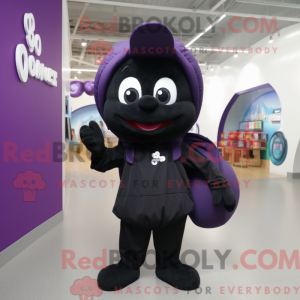Black Plum mascot costume...