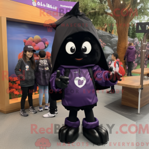 Black Plum mascot costume...