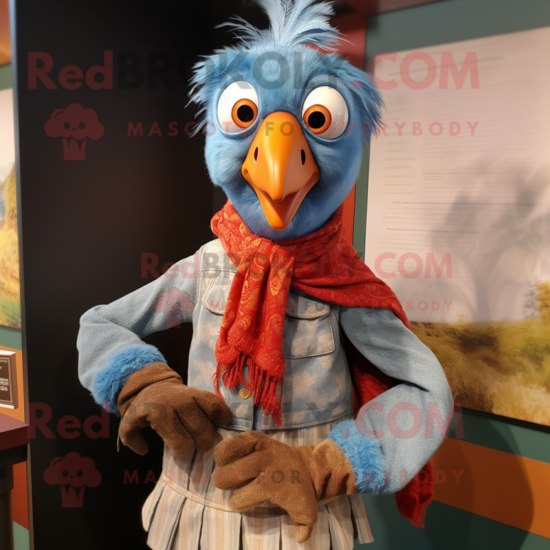 nan Tandoori Chicken mascot costume character dressed with a Chambray Shirt and Shawl pins