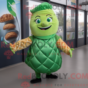 Grøn Croissant maskot...