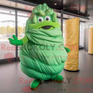 Grøn Croissant maskot...