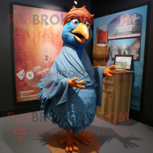 nan Tandoori Chicken mascot costume character dressed with a Chambray Shirt and Shawl pins