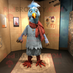 nan Tandoori Chicken mascot costume character dressed with a Chambray Shirt and Shawl pins