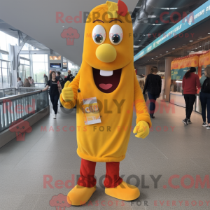Gele Currywurst mascotte...