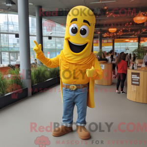 Gele Currywurst mascotte...
