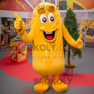 Gele Currywurst mascotte...