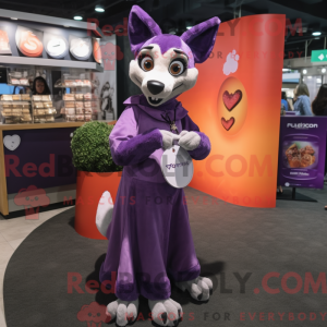 Purple Dingo mascot costume...